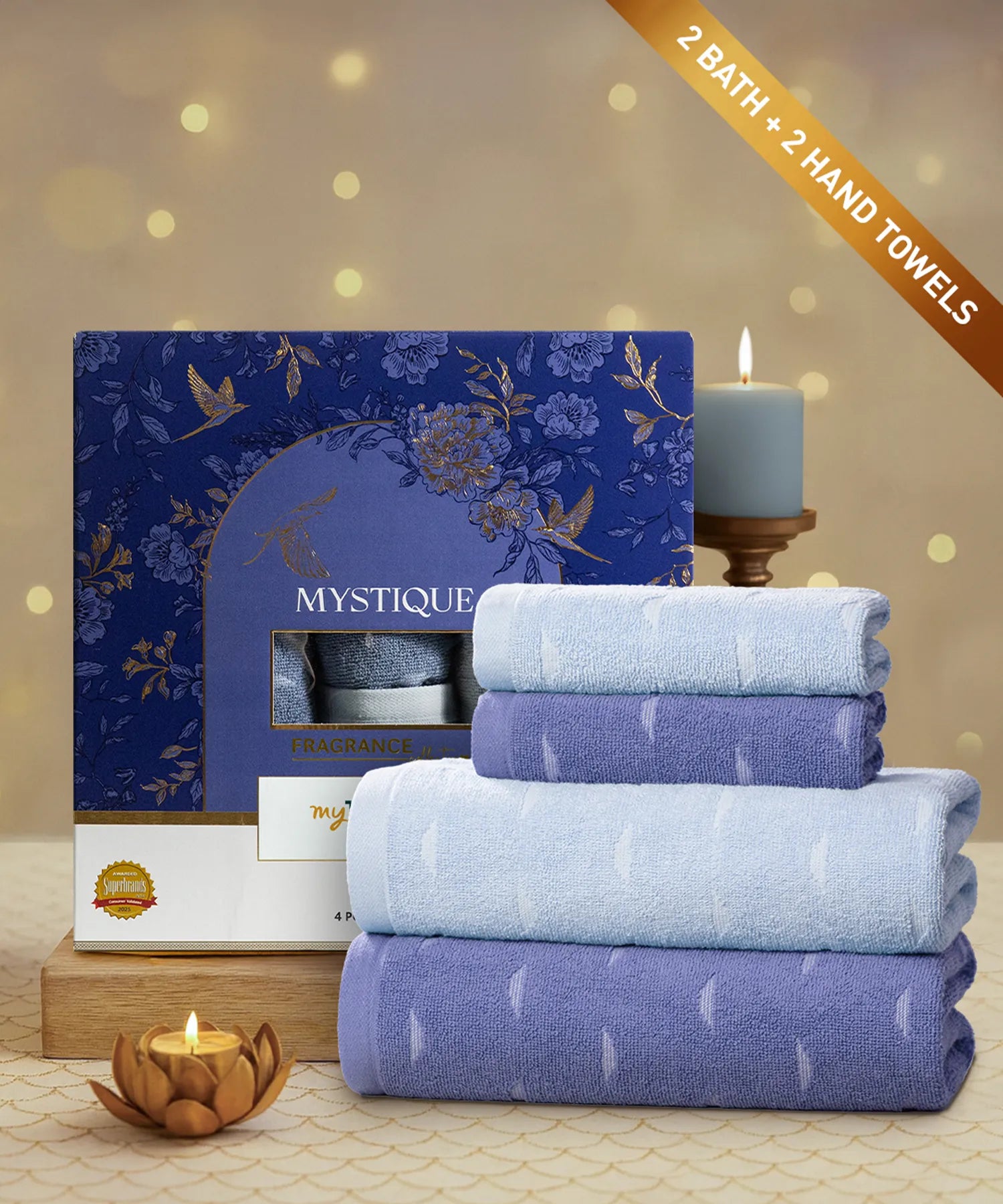 Fragrance 4Pc Towel Set, Mystique| 500 GSM Cotton