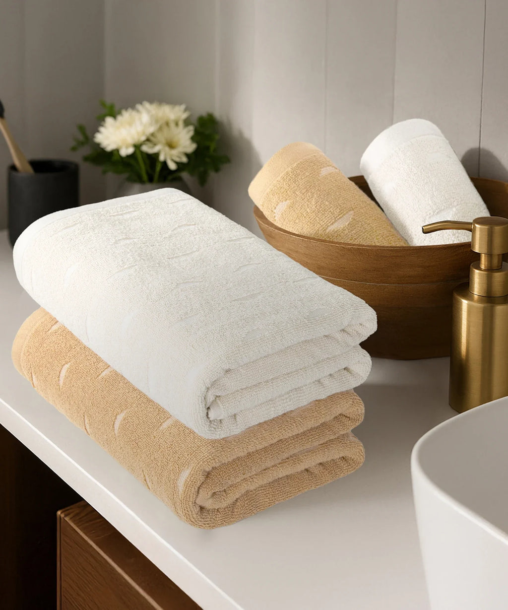 Fragrance 4Pc Towel Set, Vanilla| 500 GSM Cotton