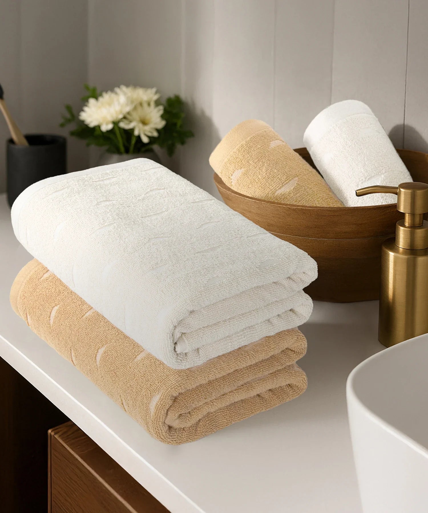 Fragrance 4Pc Towel Set, Vanilla| 500 GSM Cotton