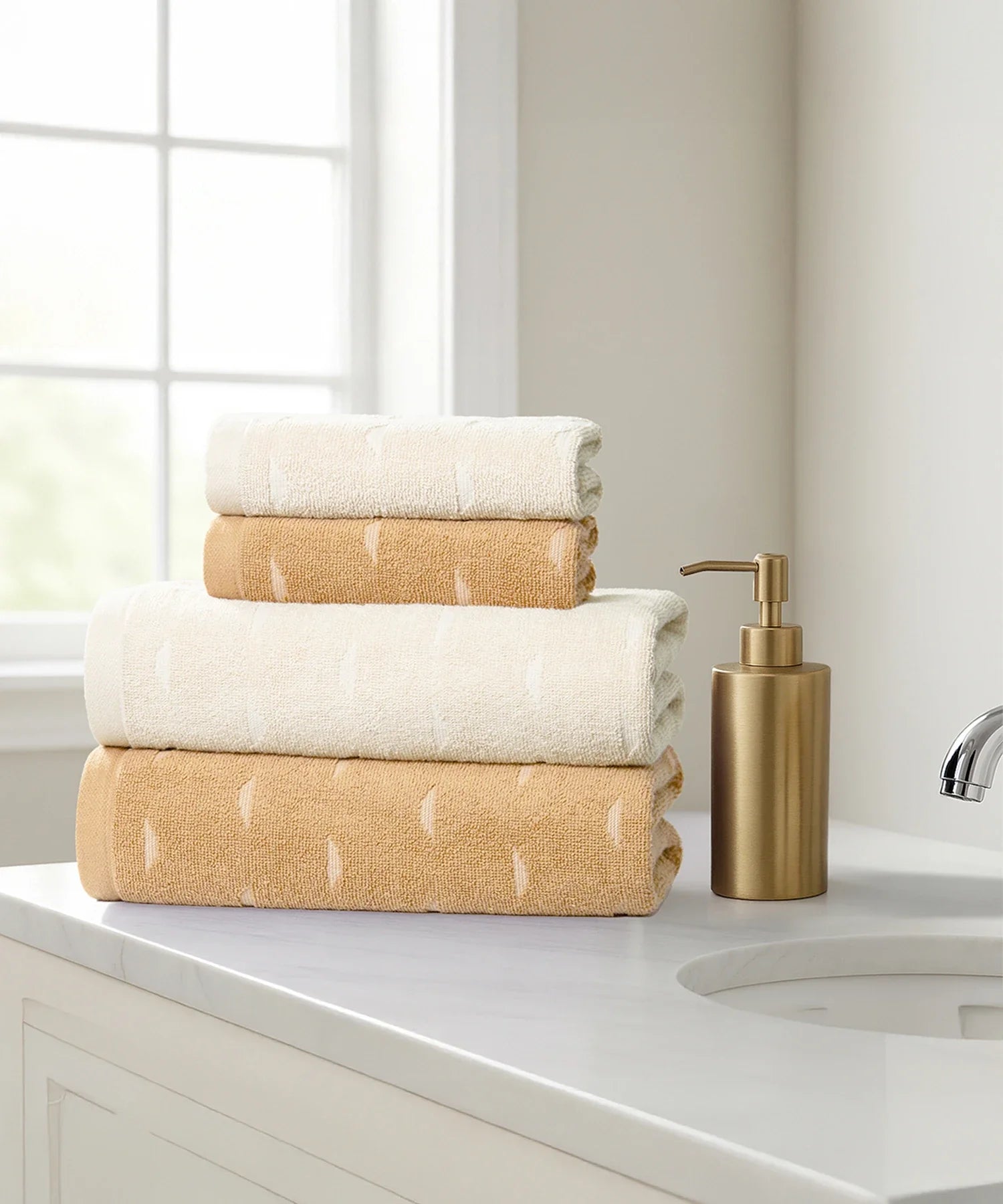 Fragrance 4Pc Towel Set, Vanilla| 500 GSM Cotton