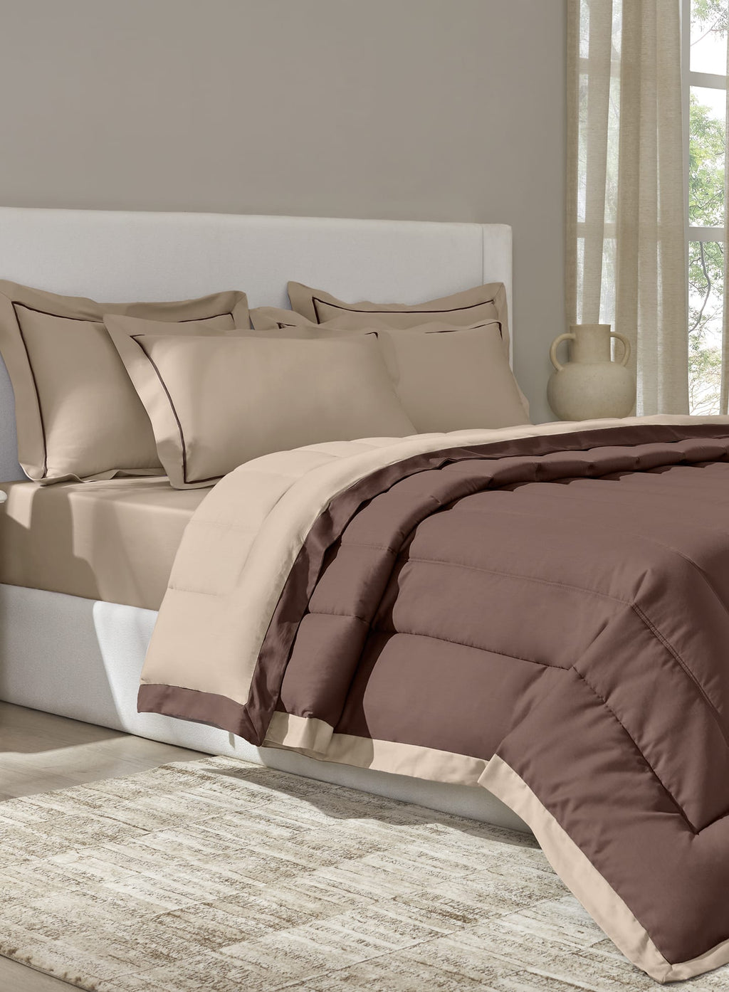 FURROW-SAND-PINE CONE DOUBLE COMFORTER BEDDING SET