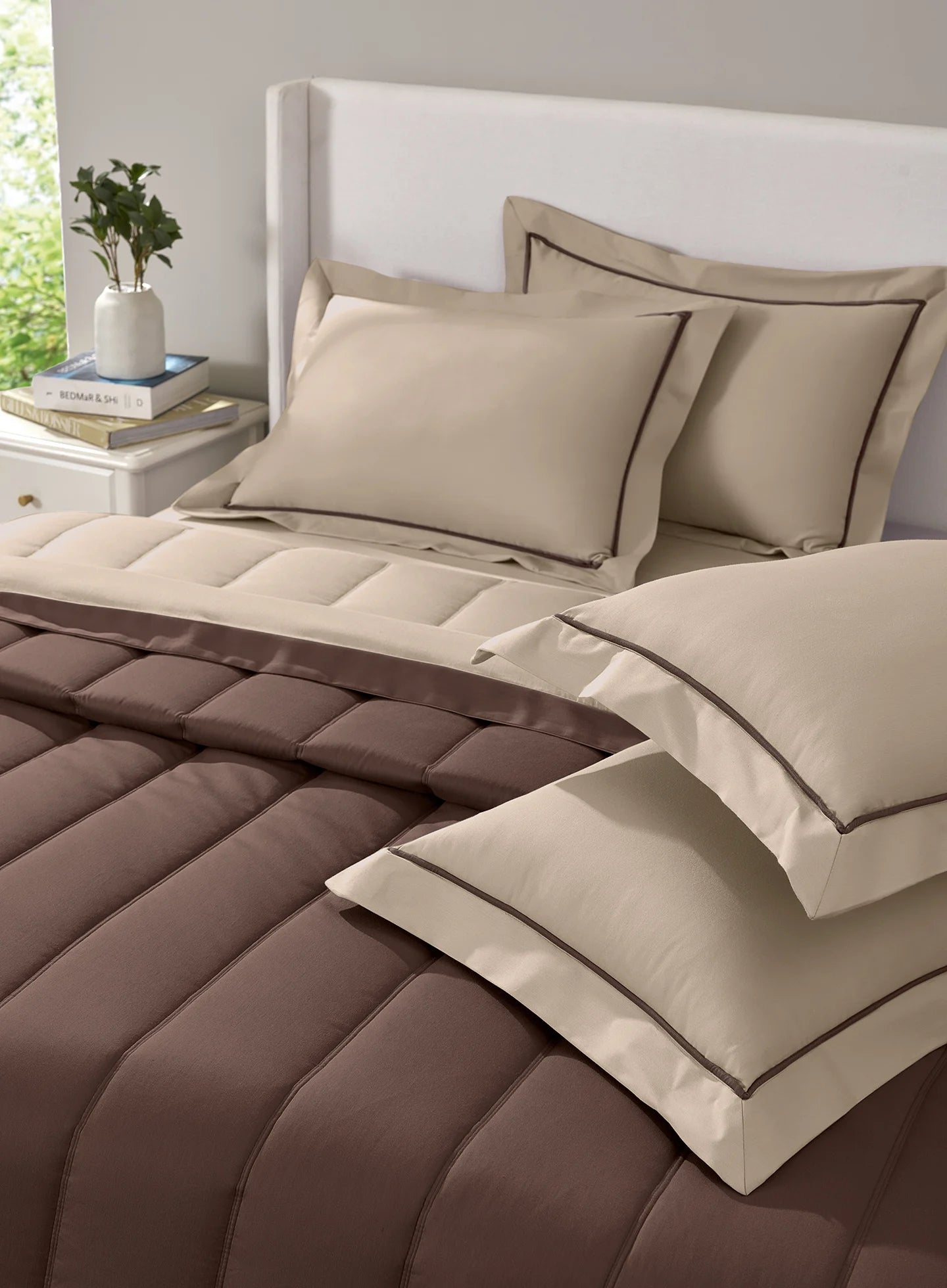 FURROW-SAND-PINE CONE DOUBLE COMFORTER BEDDING SET